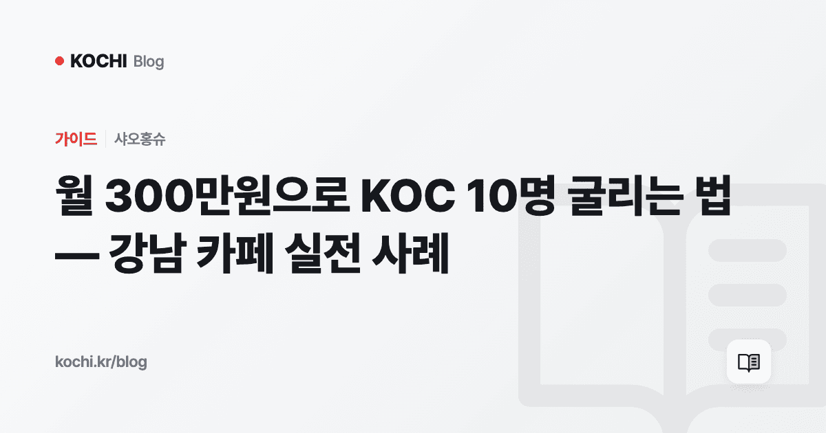 월 300만원으로 KOC 10명 굴리는 법 — 강남 카페 실전 사례