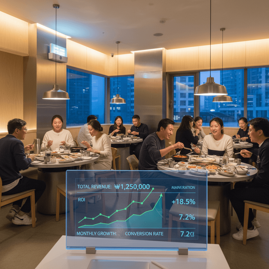 한식당 도우인 마케팅 ROI 분석 - 월 300만원 투자로 얼마나 벌 수 있을까?