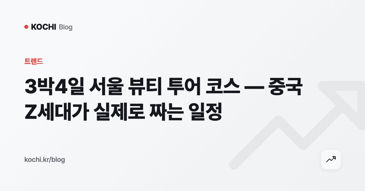 3박4일 서울 뷰티 투어 코스 — 중국 Z세대가 실제로 짜는 일정