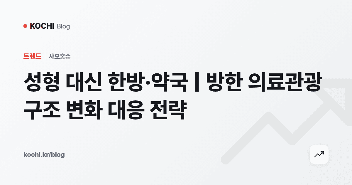 성형 대신 한방·약국 | 방한 의료관광 구조 변화 대응 전략
