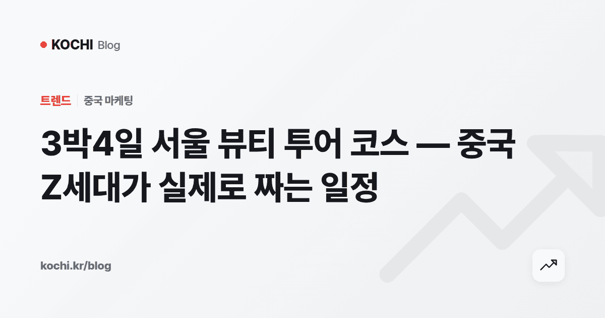 3박4일 서울 뷰티 투어 코스 — 중국 Z세대가 실제로 짜는 일정